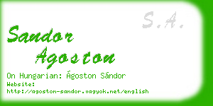 sandor agoston business card